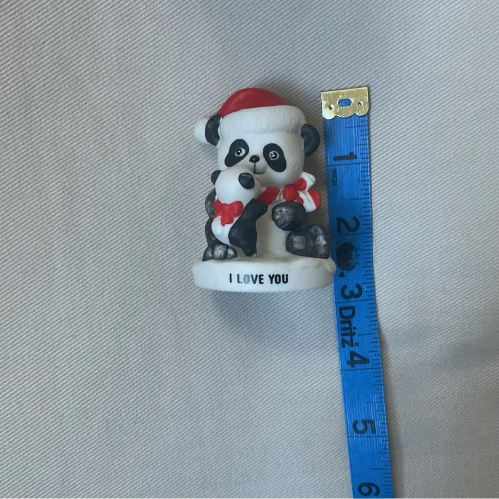 Vintage Russ Berrie Panda in Santa Hat “I Love You” Genuine Porcelain Figurine